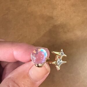 Jewelry. Ring. Gold Star and Opalescent ring. Adjustable